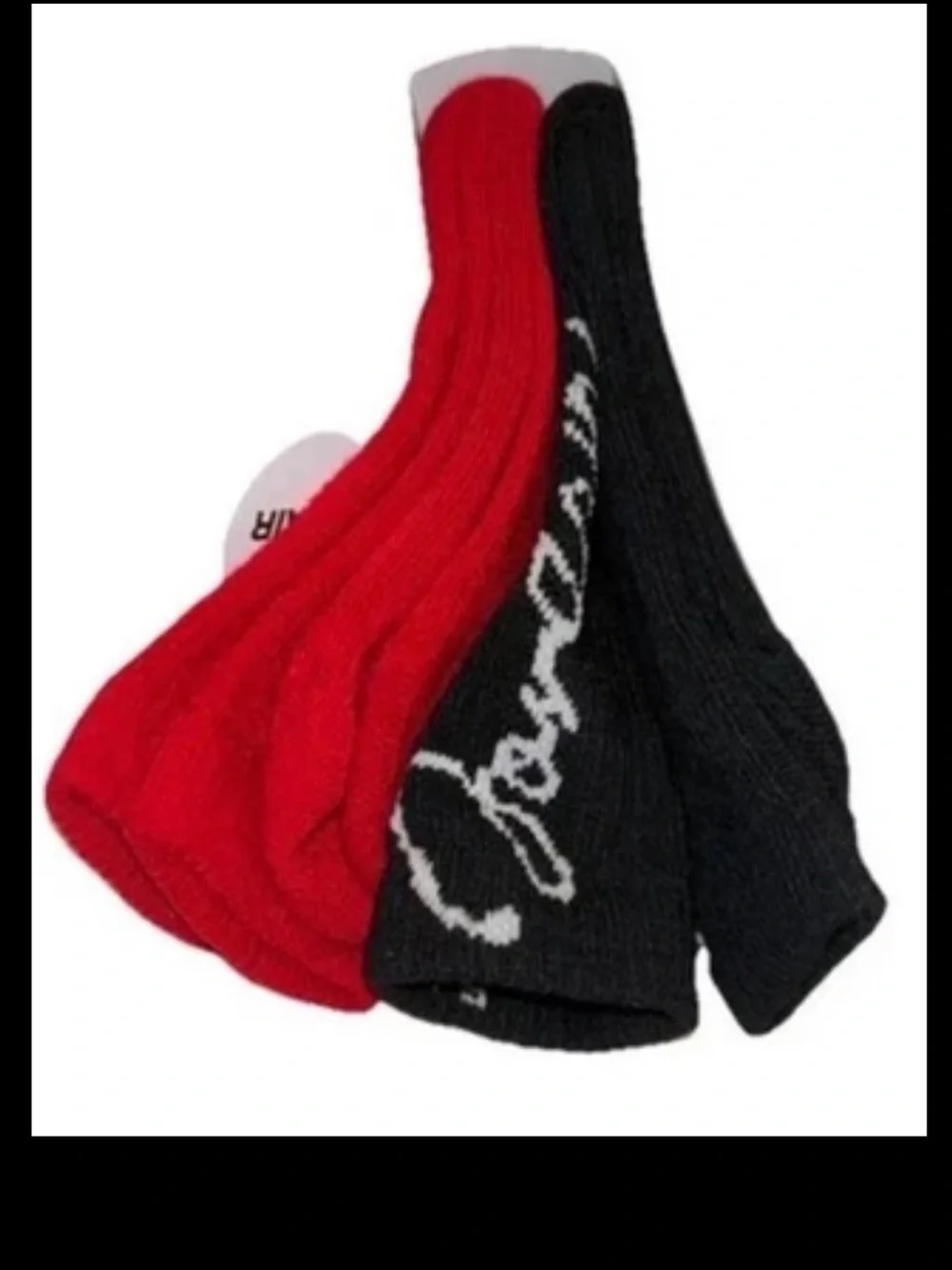 Nike Jumpman Kids Crew Socks 2 Pair Youth 5Y-7Y Red Black w Jordan Logo Cushion